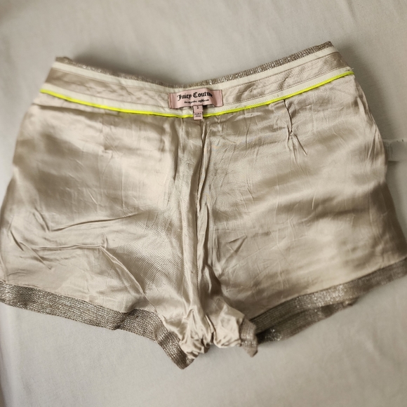 JUICY COUTURE Sparkly Tweed Shorts Satin Lined Plazacore 2000's Y2K Luxury - Picture 11 of 12